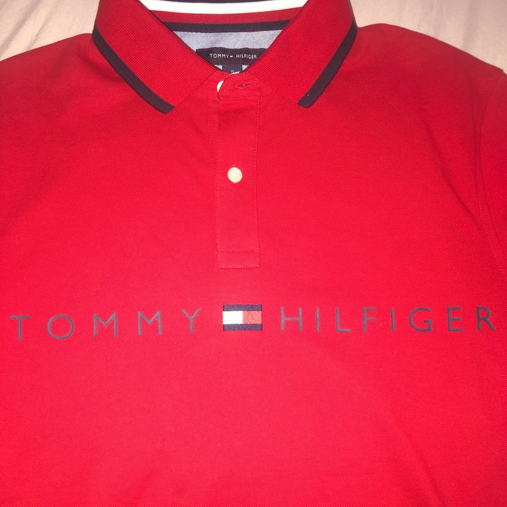 Men’s red Tommy Hilfiger polo